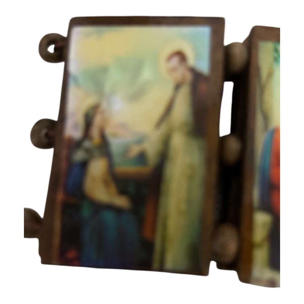 Bangle Elastic Stretch 6 Rectangular Wooden Plate with 6 Religious Pictures - Picture 8 of 13